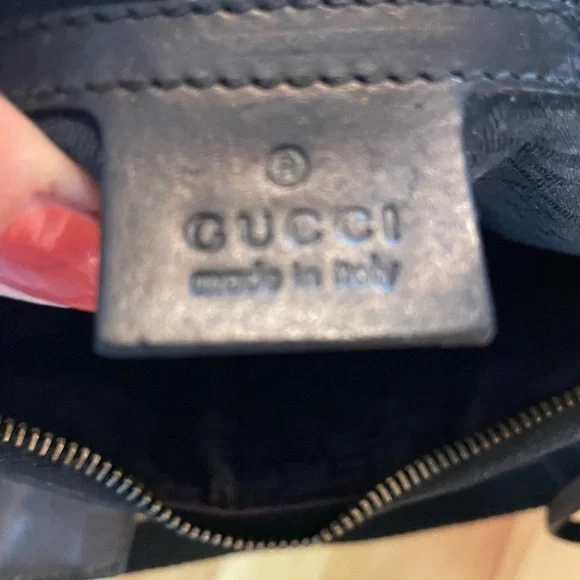 Gucci Half Moon Vintage Black Canvas Shoulder Bag GUC - Picture 5 of 11